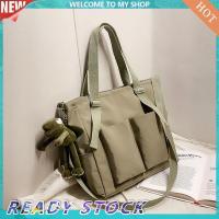 Women Fashion Plain Canvas Bag Trend Tote Bag Large Capacity Crossbody Bag Shoulder Bag Street Bags Popular