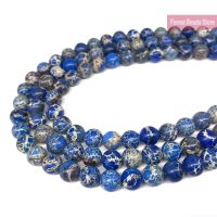 【✔In stock】 changxiej0303636 Lapis Lazuli หินโมราเทอร์ควอยซ์ตะกอนทะเลสีฟ้าสร้อยคอลูกปัดคริสตัล Diy สำหรับการทำเครื่องประดับ6 8 10มม