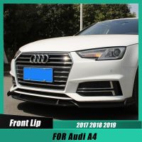 3ชิ้นชุดแยกสปอยเลอร์กันชนหน้าลิปบอดี้ชุดฝาครอบตัวกระจายแสงสำหรับ Audi A4 2017 2018อุปกรณ์เสริมรถยนต์สีดำเงา2019