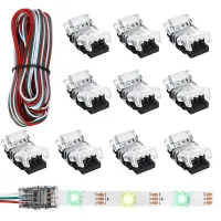 11 Pieces Tunable 3 Pin Connectors 10mm Light Connectors Connector Terminal for WS2811