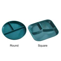 Portion Control Food Dish Home Kitchen For Adults Reusable PP Round Square Dinner Plate Diet Non Slip Dinnerware 3 Compartments