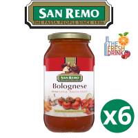 (แพ็ค6)San Remo Pasta Sauce Bolognese ซานรีโม ซอสพาสต้า โบโลเนส 500กรัม