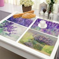 【CW】 Watercolor Placemat Cotton Dining Table Coaster Bowl Cup Mats 42x32cm