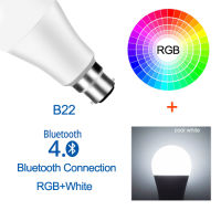 【big-discount】 pkdibm หลอดไฟ B22โคมไฟ Led E27 RGBW 15W โคมไฟบลูทูธ4.0อัจฉริยะหรี่แสงได้ RGB + สีขาว AC85-265V โคมไฟห้องครัวของโรงแรม