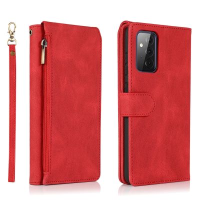 [COD] Suitable for A32 A52 5G matte feel zipper card mobile phone case A72 lanyard protective