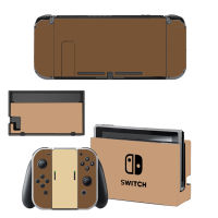 Pure Brown สีกาแฟไวนิลหน้าจอสติกเกอร์ป้องกันผิวสำหรับ Nintendo Switch NS Console Controller Stand Holder Dock Skin