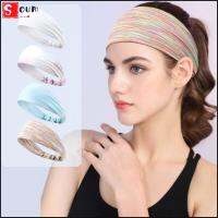 SOUMNS SPORTS อีลาสติก กีฬา headbands ยืดได้ยืดหยุ่น ไม่ลื่นหลุด วงผมกว้าง อุปกรณ์เสริมผมฟิตเนส ระบายอากาศได้ระบายอากาศ แถบกันเหงื่อ โยคะเล่นโยคะ