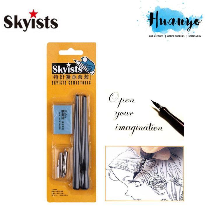 Skyists Comic Tools with Manga Comic Cartoon Drawing Dip Pen With