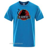 Cotton New Man Tshirt Streetwear Rawr Cat Mens T-Shirt Funny Monster Tops High Quality T Shirts Male Tee Shirt