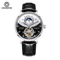 ⌚OCHSTIN Tourbillon นาฬิกาข้อมือผู้ชาย,นาฬิกาผู้ชายกลไกอัตโนมัตินาฬิกาทหารรองเท้าผู้ชายหนังแท้6135