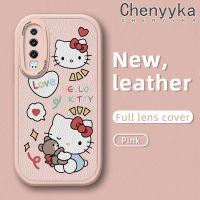 เคส Chenyyka สำหรับ Huawei P30 Lite Nova 4e P30 Pro P20การ์ตูนน่ารัก Hello Kitty ดีไซน์ใหม่นิ่มเคสโทรศัพท์หนังนิ่มป้องกันกล้องคลุมทั้งหมดเคสกันกระแทกขอบสีเคสนิ่ม