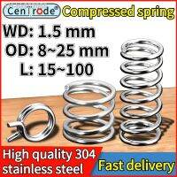 ▪卐◄ 304 Stainless Steel Spring Wire Diameter 1.5mm Outer Diameter 8-25mm Spiral Compression Return Coil Length 15-100mm Spring