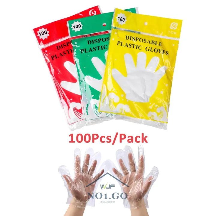 No1.go 100Pcs/Pack High Quality Disposable Plastic Gloves Lazada PH