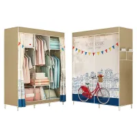 Simple Cloth Wardrobe Fashion Cartoon Storage Household Can Be Assembled Wardrobe Shoe Rack Household Supplies Student Dormitory