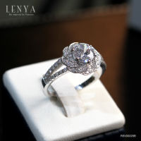 แหวนเงินแท้ 925 LENYA ETERNAL ชุบทองคำขาว ประดับด้วย SWAROVSKI ZIRCONIA สีขาว สวยคลาสสิค  เสริมบุคลิกเพิ่มความมั่นใจ