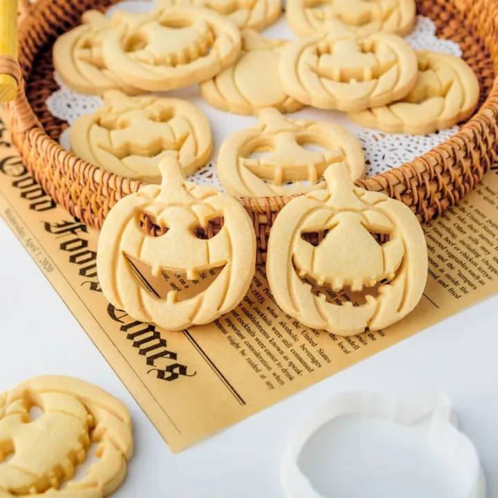 3SS3SONG 9pcs/set DIY Horror Pumpkin Plastic Stamp Baking Mould Halloween Biscuit  Mold 3D Cookie Cutter Pumpkin Ghost | Lazada