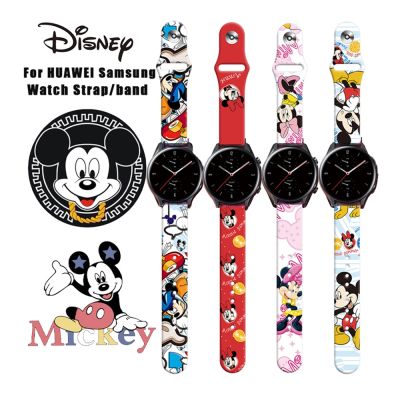 ✺ Mickey Mouse Disney pasek silikonowy do Samsung Galaxy Watch 4/classic/46mm/aktywny 2/Gear S3/bransoletka Huawei GT 2/3 Pro Amazfit