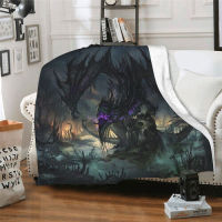 3D print Sherpa bed blanket sofa sofa quilting Tote, super soft warm Dragon