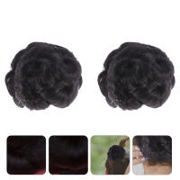 ETEREAUTY 2 ชิ้นดอกไม้วิกผมผมกรงเล็บผม chignon หางม้าหางม้าต่อผม (สีแดง)