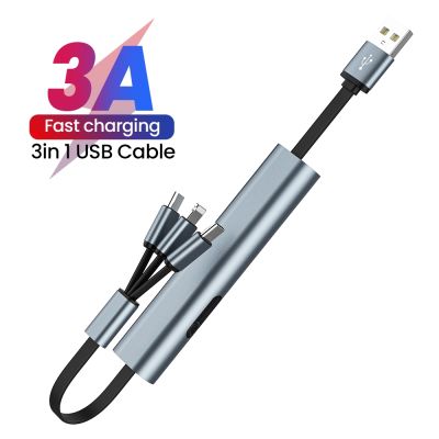 พวงกุญแจที่ชาร์จแบตเตอรี่โทรศัพท์ชาร์จเร็ว3in USB 1อัน Xiaomi สายเคเบิ้ลสำหรับ Samsung Huawei,สายดาต้าหดได้สำหรับ iPhone 14 13 12 11 Pro