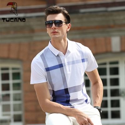 New Mens Short Sleeve Silm 100cotton T-shirt Mens Fashion Polo Tshirt