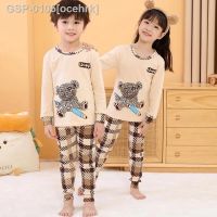 ☌Hong Ocehrk Conjunto De Pijama Infantil Manga Comprida Roupas Para Meninos 2 Peças Algodão Com Desenho Animado Blusa Calça