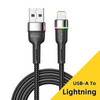 Essager สายสายสำหรับ iPhone USB LED 14 13 12 11 Pro Xs Max X Xr โทรศัพท์มือถือชาร์จแบบเร็ว iPad สายสำหรับข้อมูลสายข้อมูล