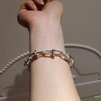 High Quality H Fre new series double chain ring sterling silver bracelet bracelet Kendou top floor interlocking U thick chain