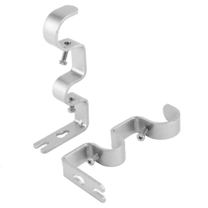 3pcs-set-curtain-rod-brackets-heavy-duty-double-rod-holders-durable-metal-curtain-rod-wall-brackets-with-screw