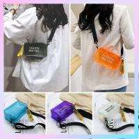 LAIHOU สำหรับผู้หญิง สีลูกอมสี เครื่องยิงเลเซอร์ กระเป๋า Crossbody เจลลี่พีวีซี กระเป๋าสะพายไหล่แมสเซนเจอร์ กระเป๋าโท้ทใบเล็ก