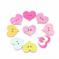 Heart Pattern Wooden Sewing Buttons Scrapbooking Crafts for Handmade Accessory Sewing Home Botones 23x25mm 20pcs MT1529-TO Haberdashery