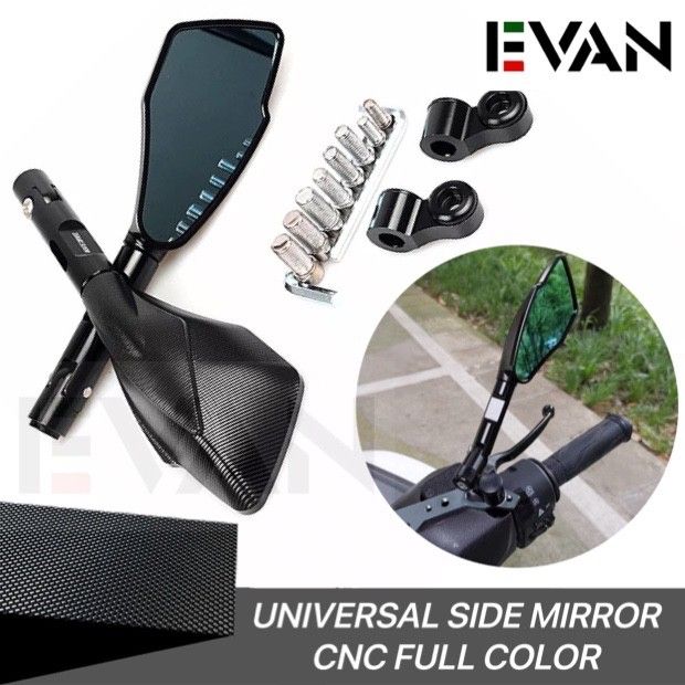 ☛Side Mirror CNC Full Color Universal Motorcycle Side Mirror With Bolt