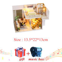 DIY Wooden Miniature Dollhouse With LED Light Doll House Furniture Model Building Kits Toys For Children Adult