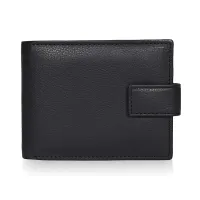 【CW】⊕▣  Lychee Pattern Leather Wallet Buckle Card Slot Large Capacity Mens with ID Window And Coin Purse