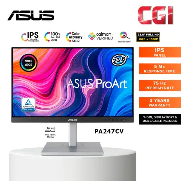 ASUS ProArt PA278CV Professional Monitor – 27, IPS, QHD (2560 x 1440),  100% sRGB, 100% Rec. 709, Color Accuracy ΔE < 2, Calman Verified, USB-C,  DisplayPort Daisy-chaining, ProArt Preset, Ergo Stand 