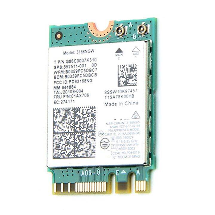 dual-band-wireless-for-intel-3168-3168ngw-433mbps-bluetooth-4-2-802-11ac-ngff-wifi-network-card