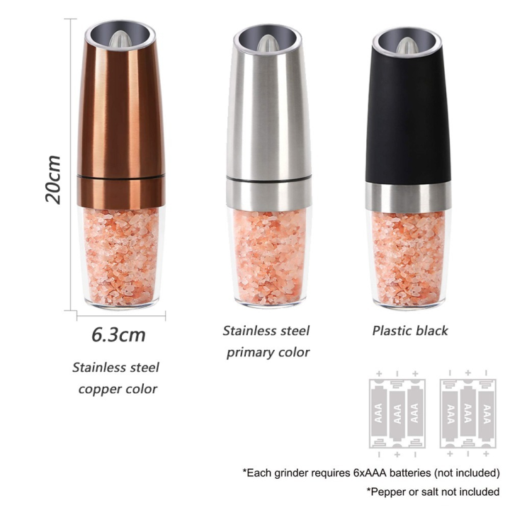 gravity-electric-spice-mill-2pcs-set-stainless-steel-copper-pepper-grinder-with-led-light-kitchen-tools-salt-and-pepper-shaker