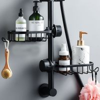 ❖❦✙ Bathroom Shelves Shower Rack Aluminum Basket For Shampoo Soap Bathroom Storage Adjustable Kitchen Faucet Sink Rag Holders
