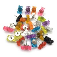 30 Pieces 3D Bear Pushpins with Case Colored Map Pins Photo File Thumb Tack for Photo Wall Decor Office Bulletin Boards Clips Pins Tacks