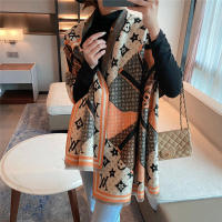 L Letters Printed Elegant Korean Scarves Cashmere Womens Scarf Two-colors Printed 2023 New Long Scarf Luxury Fashion Double-sided Soft Autumn Winter Jacquard New Thick Multi-functional Warm Shawl 1