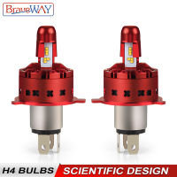 BraveWay Super Bright ZES Chips H4 LED Headlight Bulbs for Automobile Car Turbo LED H4 for Motorcycle Light 12V Automotivo Lamps