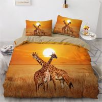 3D Bedding Sets Animal Giraffe Fashion Design Quilt Cover Set Comforter Bed Three-piece Pillowcase King Queen Full Home Texitle