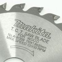 Makita accessories Blade Saw for wood Part no. A-81359 size 110 MM* 20 MM* 1.8 MM 24 T ใบเลื่อยวงเดือน ตัดไม้ ขนาด .4 นิ้ว รู 20 มิล หนา 1.8 มิล จำนวนฟัน 24 ฟัน  ยี่ห้อ มากีต้า