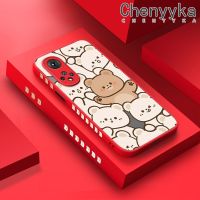 Chenyyka เคสสำหรับ Honor 50เคสลายขอบซิลิโคนอ่อนนุ่มการ์ตูนหมีน่ารักเคสบางฝ้าแข็งกันแรงกระแทกคลุมทั้งหมดเคสป้องกันเลนส์กล้อง