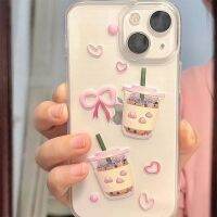 โทรศัพท์ TPU แบบน่มถ้วยชานมหวานเคสสำหรับ Apple iPhone 15 14 13 12 11 X XS XR Pro Max Plus เคสฝาหลังทันสมัยมีสไตล์จาก GGQcase