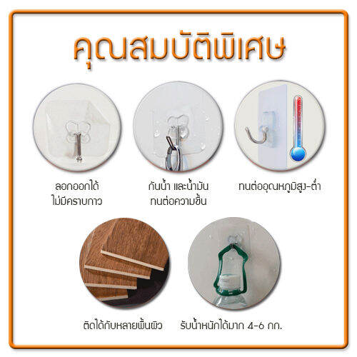 ตะขอแขวน-ติดผนังแบบใส-รูปดอกไม้-ยาวพิเศษ-ติดผนังไม่เป็นรอย-ผลิตจาก-pp-คุณภาพดี-แพ็ค-4-ชิ้น