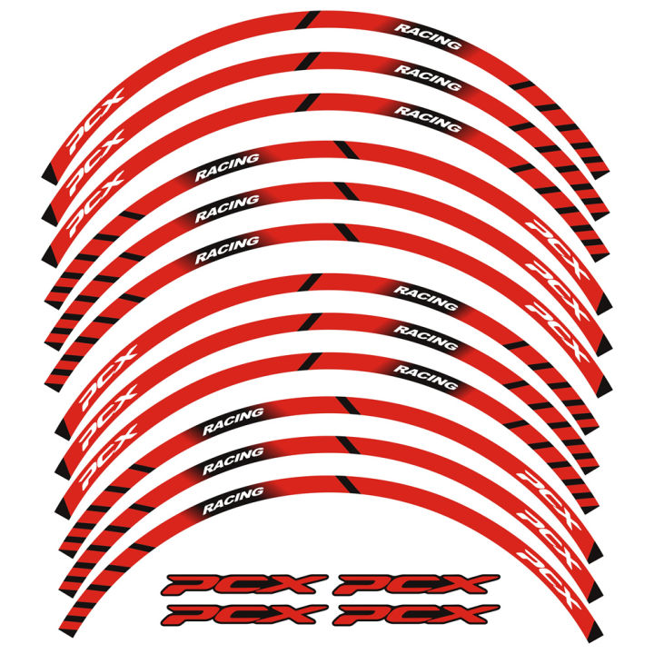 สติ๊กเกอร์รถมอเตอร์ไซค์14-13-นิ้วอุปกรณ์แข่งสำหรับฮอนดาพีซีเอ็กซ์-pcx125-pcx150ขอบล้อ-pcx160ตัดขอบสติกเกอร์รูปลอกชิ้นส่วนโมโต