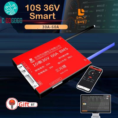 DALY Smart 10S 36V Li-ion Lithium Battery Protection Board 18650 Lipo 3.7V BMS 30A 40A 60A Balance Bluetooth APP PC RS485 UART