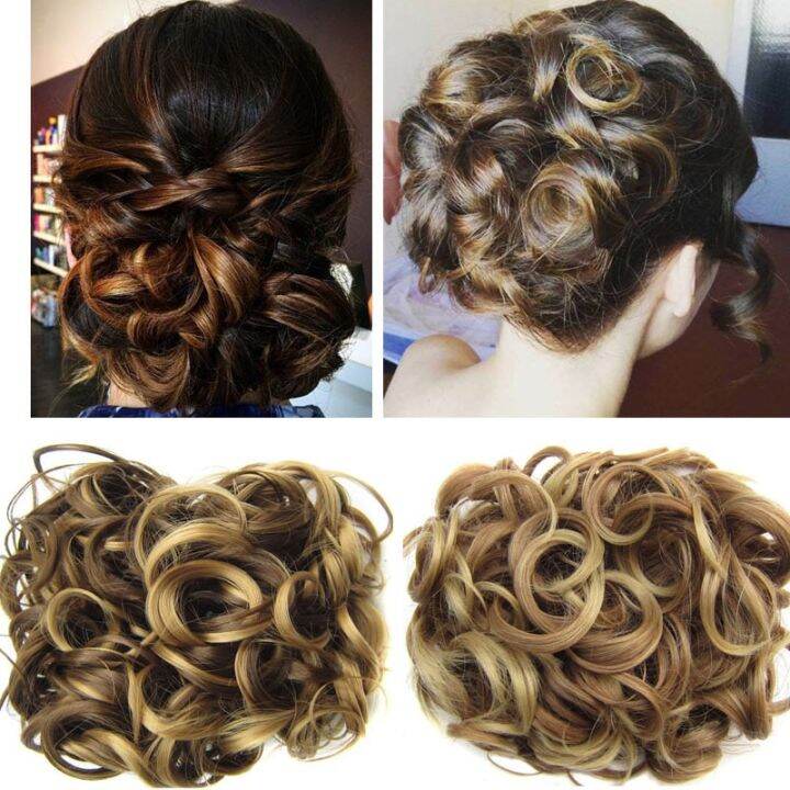 jeedou-updos-สังเคราะห์คลิปชิคนอนผมหยิกบนเส้นผมมวยผมสีเทาโบรมน์ผสมสีสไตล์วินเทจปิ่นปักผมแต่งงานผู้หญิง