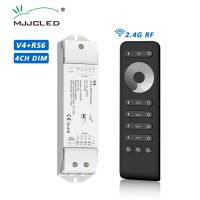 ⊕▬✻ LED Controller Dimmer 12V 24V 36V DC 4CH PWM 2.4G RF Wireless Remote Push Switch Control Single Color LED Strip Lights Dimer V4